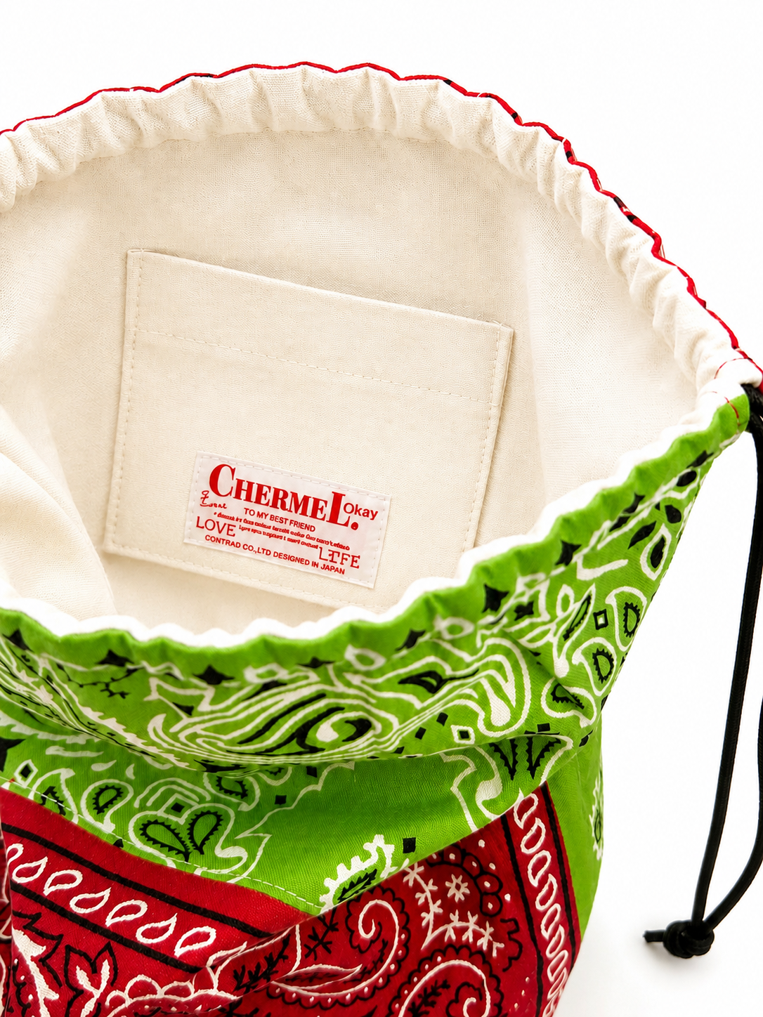 BANDANA Remake Bag - L.GREEN × RED