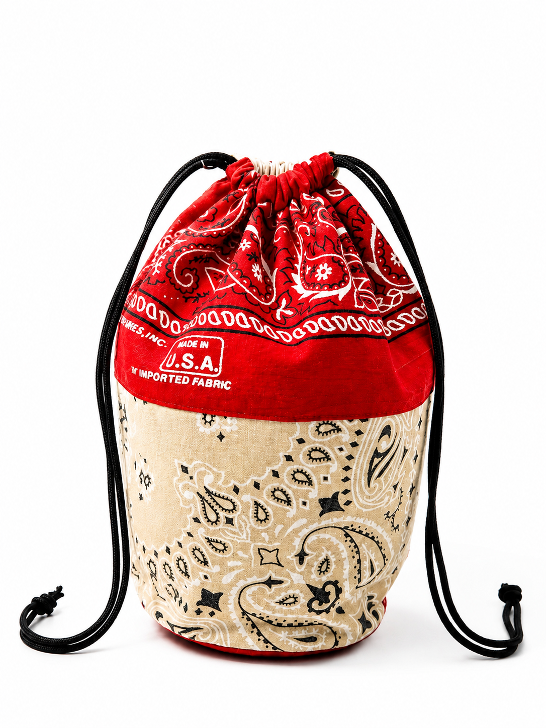 BANDANA Remake Bag - RED × BEIGE