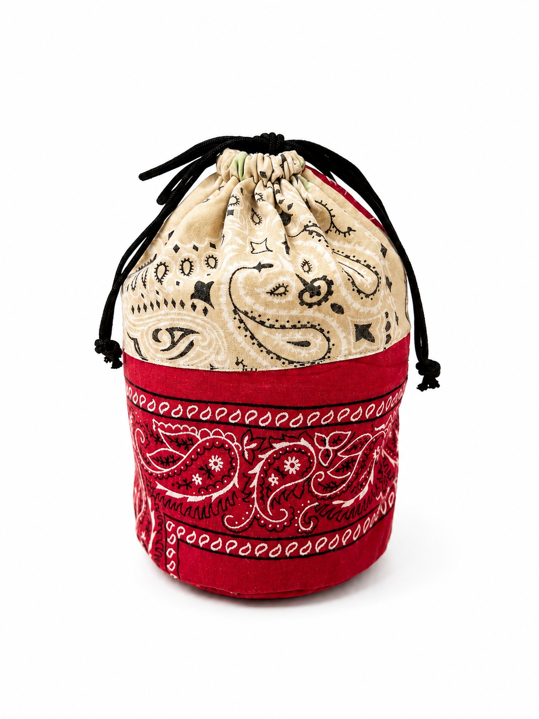BANDANA Remake Bag - RED × BEIGE