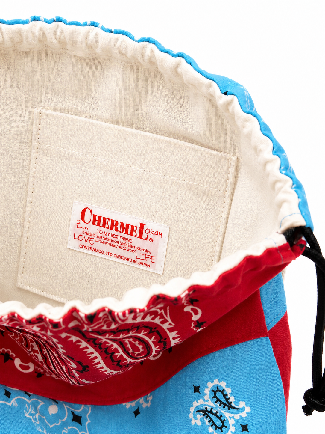 BANDANA Remake Bag - L.BLUE × RED