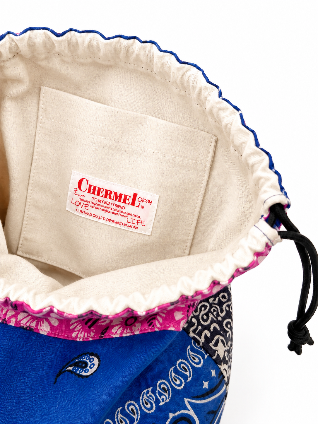 BANDANA Remake Bag - PINK × BLUE × NAVY